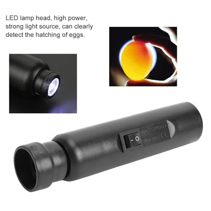LED Egg Candler Light Tester, Bright Cool Light, Safe Non Heat Design Plastic Material for Monitoring Eggs Development