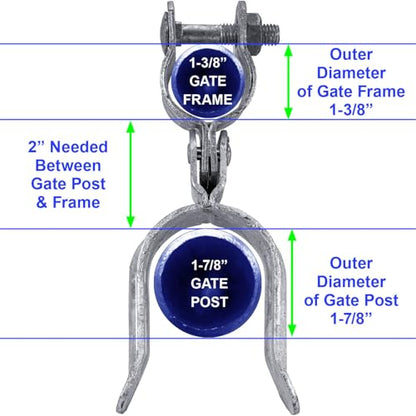 Heavy Duty Fork Latch (Bolt in) 1-3/8" x 1-7/8" Galvanized Pressed Steel - size: 1-3/8" x 1-7/8"