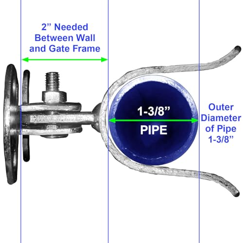 Wall Mount (Flat Back) Fork Gate Latch - Use for 1-3/8" Gate Frames, Easily Mounts to Wooden Gate Post or Wall with Screws or Lag Bolts - CASE Qty 25 - size: 1-3/8" 25 (CASE)