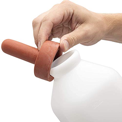 Calf Bottle with Handle and Push-on Nipple 2 Quart Feeder for Nursing Baby Cows
