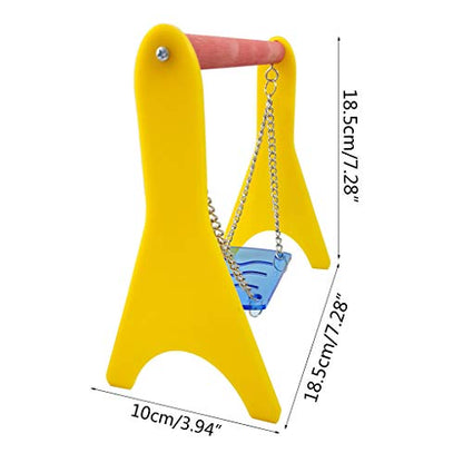 Swinging Acrylic Chicken Toy with Hanging Chain Perfect Training Stand Holder for Parrots and Small Animals Chewing Standing Hanging Bird Swing for Cage for Hens and Toys with Stand