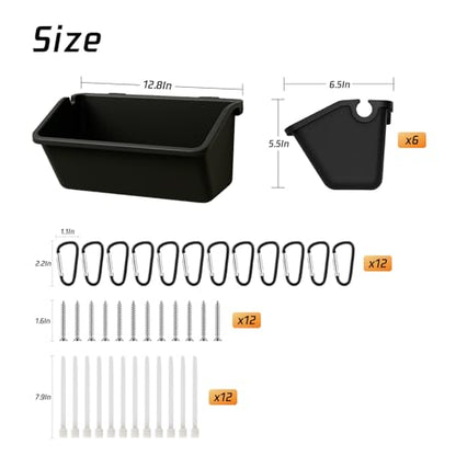 6 Pack Hanging Goat Feeder & Mineral Trough, 5 Qt Fence Feed Trough for Goats, Sheep, Ducks & Chickens, Plastic Farm Feed Bucket with Clips, Zip Ties & Screws, for Grain, Grit & Minerals - color: 6 Pack