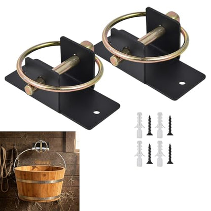 2Pack Heavy Type Steel Feed Bucket Holder for Stable Barn and Livestocks Feeding with Quickly Release Bolt - style: 4 piece set