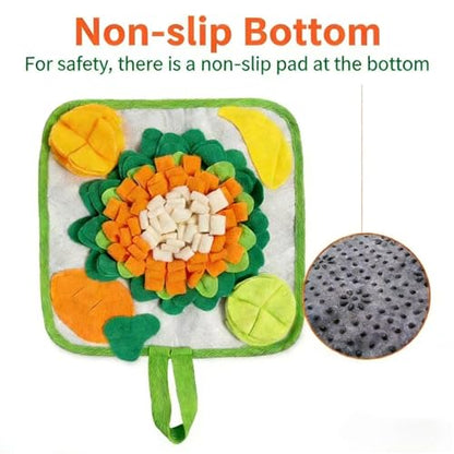Rabbit Foraging Mat Snuffle Mat for Small Animals Rabbit Toy 11.81"x11.81" Rabbits Snuffle Mat Pets Interactive Feeding Matt Treat Dispenser for Bunny Guinea Pigs Ferrets Chinchillas (#A) - color: #A