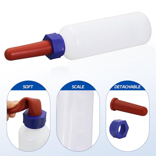 2PCS Calf Feeder Milk Bottle Livestock Drinking Bottles Calves Nursing Milk Feeding Bottle for Farm Livestock Supplie (500ml) - size: 500ml