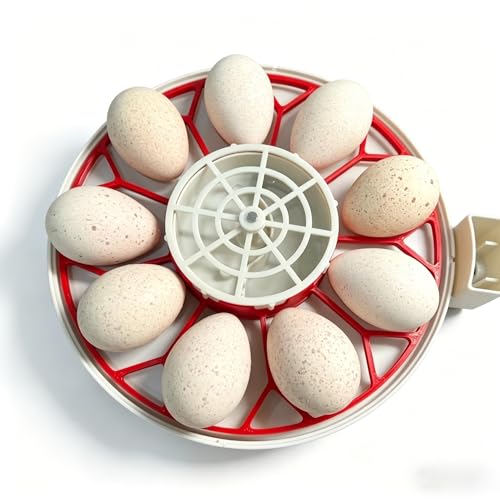 Large Egg Turner Accessory for Kebonnix incubators – Holds 9 Duck Eggs and Turkey Eggs, Automatic Rotating Tray (Pink) - color: Pink