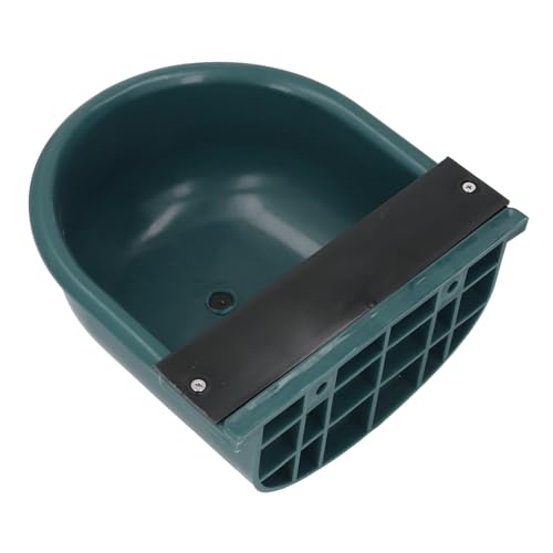 AUNMAS Plastic Livestock Water Bowl, Large Capacity for Cattle Sheep Horse, with Drainage Hole, Good Drinking Environment, Farm and Yard Use (Dark Green)