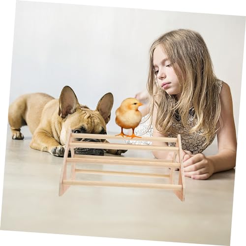 Wooden Chicken Perch Stand for Birds Adjustable Height Chicken Training Stand Natural Material for Parrots and Small Birds
