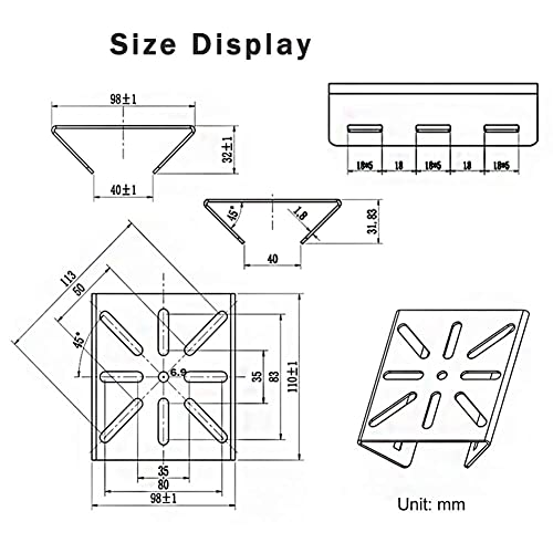 Universal Vertical Pole Mount Adapter Bracket for CCTV Security Camera PTZ Dome Vertical Pole Mounting Bracket Black with 4 Loops - size: 2 PACK