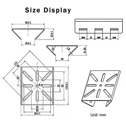 Universal Vertical Pole Mount Adapter Bracket for CCTV Security Camera PTZ Dome Vertical Pole Mounting Bracket Black with 4 Loops - size: 2 PACK