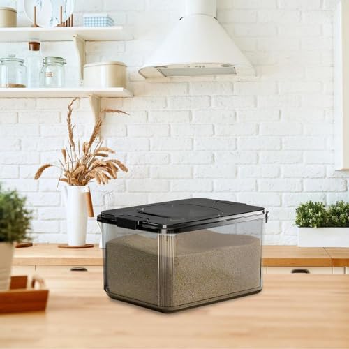 Airtight Dog Food Container – Stackable Pet Treat and Food Storage Bin with Lid, Heavy Duty Durable Bucket, Farmhouse Design | Ideal for Kitchen Pantry, Outdoor Feeding, and Pet Foods Preservation - color: Blacks