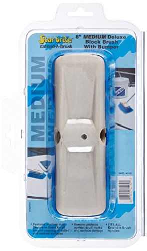 STAR BRITE Premium Medium Wash 8" Brush Head W/Bumper - Dual Connections Fit Either Standard 3/4" Threaded Poles or Extend-A-Brush Handles (Medium) (Blue) (040162) - color: Blue, size: Deluxe 8" Brush