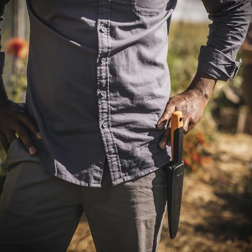Fiskars Hori Hori Garden Knife with Sheath, Multi-Purpose Heavy Duty Gardening Hand Tool for Weeding, Planting, Digging with Hanging Hole - style: Hori Knife