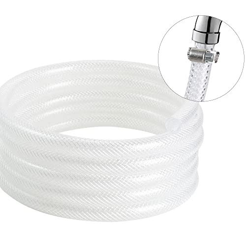 1/2’’ ID × 3/4’’ OD - 10 ft Clear Braided Hose Plastic Vinyl Tubing, High Pressure Flexible Reinforced PVC Tube for Transfer Water Air Oil, BPA Free & Non-Toxic - size: 1/2'' I.D., style: 10 FT