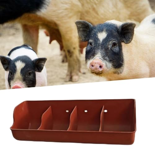 Pig Trough,Food Feeder,Small Animals Waterer,4 Compartment Farm Animal Supplies,Feeding Livestock Pets Fodder Slot,Pig Manger
