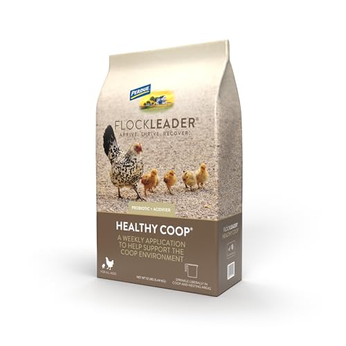 FlockLeader Healthy Coop, Litter Additive for Chicken Coop with Probiotic & Acidifier, Reduces Odor, Wetness & Bacteria, 12lbs - size: 12 Pound (Pack of 1)