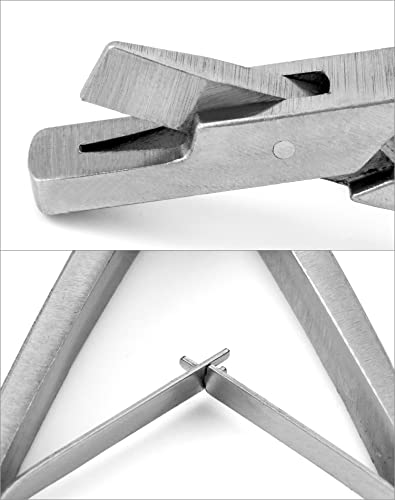 QWORK Pig Ear Tag Pliers, 1 Pack Stainless Steel Animal Identify Tool for Pig Equipment Farm Animals