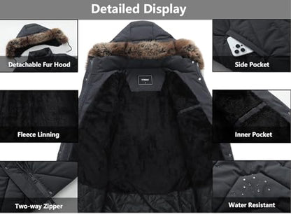 Women's Winter Coat Long Puffer Jacket - Waterproof Warm Thickened Snow Coat for Women - color: Darkgrey, size: Small