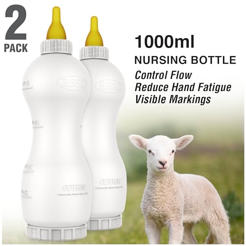 BESS Small Animal Nursing Bottle, No Leak Nipple with Insert, Wide Mouth Bottom Cap Easy Fill and Clean, Control Flow, Non-Collapsing (32oz, 2pk) - size: 5 Count (Pack of 2), style: 2pk