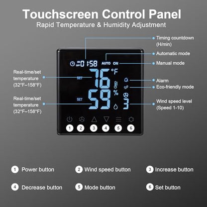 GROWNEER 12 Inch Shutter Exhaust Fan with Temperature Humidity Controller, 1200 CFM Remote Control Vent Fan, 10-Speed Adjustable Wall Mount Attic Fan for Greenhouses Garages Sheds - style: 12 Inch with Temperature Humidity Controller