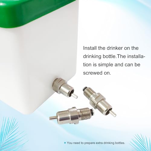 8Pcs Automatic Rabbit Nipple Waterer Chicken Water Nipples Metal Chick Waterer Quail Watering System Animal Supplies Pet Supplies (Stainless Steel, 8pcs)