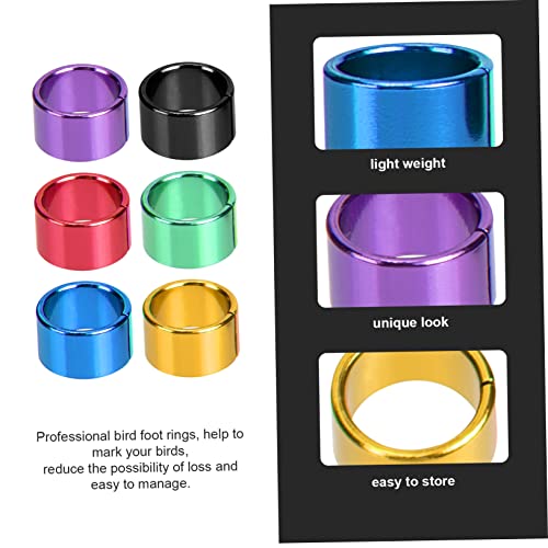 Kisangel 18pcs Multi Aluminum Foot Bands Bird Leg for Identification and Loss Suitable for Pigeons Quails and Poultry Random Color