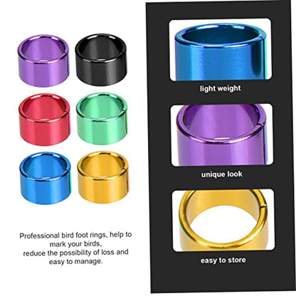 Kisangel 18pcs Multi Aluminum Foot Bands Bird Leg for Identification and Loss Suitable for Pigeons Quails and Poultry Random Color