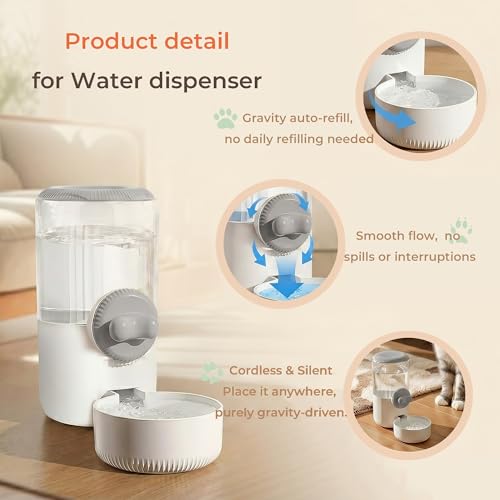 34oz Hanging Gravity Auto-Refill Water Bowl for Small Animal Cage | Visible Water Level, Keeps Floor Space Clear, Secure Cage-Mounted Placement, Detachable for Routine Cleaning - color: Gray