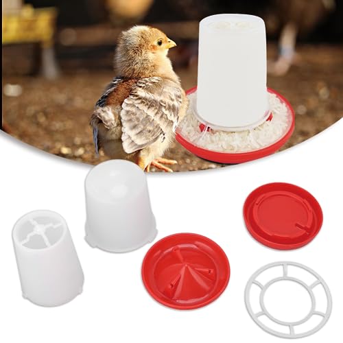 Chick Feeder Waterer Kit, Drinkers Plastic Hanging Poultry Feeding Equipment Set Free Range Twist Lock Base Combo Outdoor Water Dispenser Container For Baby Chicken Quail Hen Duck Farm Coop Supplies