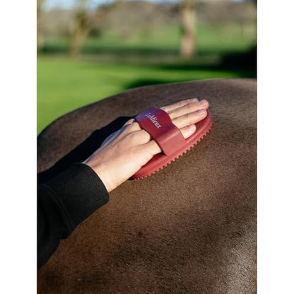 LeMieux Rubber Curry Comb - Horse Grooming Brush - Red