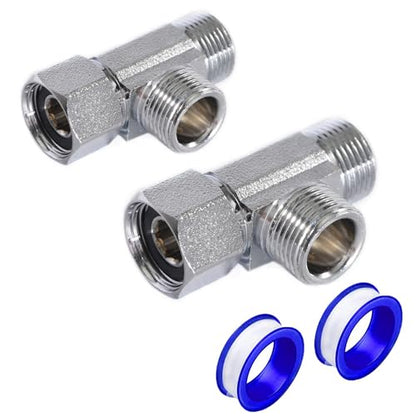 Brass Angle Stop Add-A-Tee Valve,3/8-Inch Compression Inlet X 3/8-Inch Compression Outlet X 3/8-Inch Compression Outlet (3/8x 3/8x 3/8 Add-A-Tee Chromed) - size: 3/8x 3/8x 3/8 1 Pack Chromed