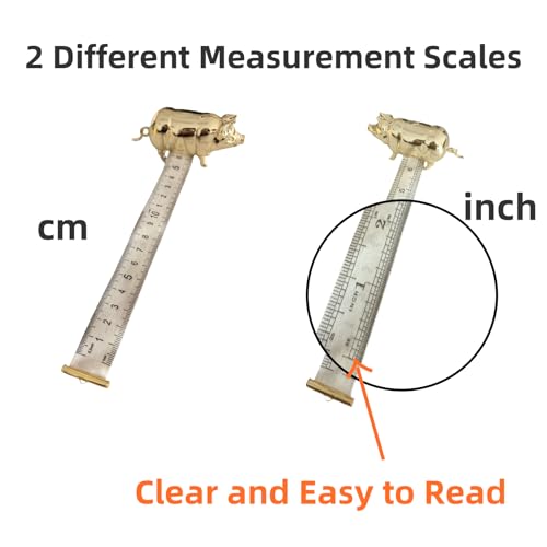 Antique-Inspired Pig Mini Tape Measure, Vintage Sewing Measure Tapes Retractable for Crafts Quilting Sewing Lovers, Cute Metal Pig Soft Measure Tapes for Sewing, Cloth (Silver)
