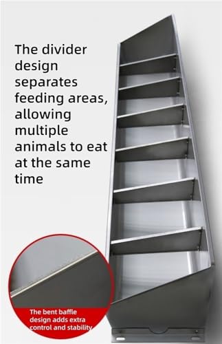 Stainless Steel Piglet Feed Trough, Livestock Feeder with Segmented Design, Open Feeding Trough, for Farms, Backyards, Pigsties, and Yards(10.2x59.1in) - size: 10.2x59.1in