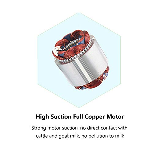 Milking Machine Portable Electric Milker Vacuum Pulsation Milking Machine with 2 Teat Cups 7L Stainless Steel Milk Container Food Grade Hose Charge/Plug in (for Goat) - color: For Goat