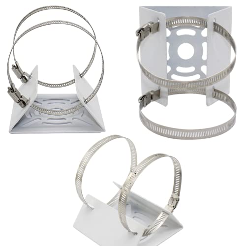 2pcs Universal Wall Mounting Bracket with 4 Loops, Vertical Pole Mount Adapter for CCTV Security Camera PTZ Dome Indoor Outdoor AP Access Point Client CPE