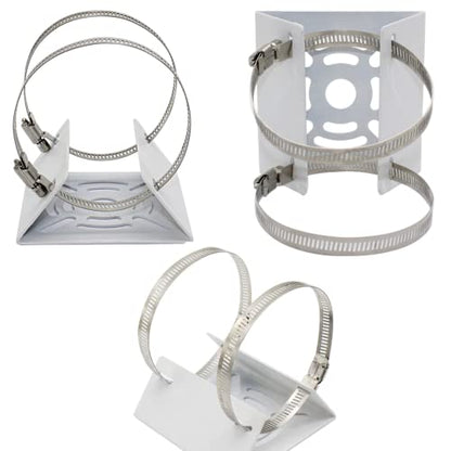 2pcs Universal Wall Mounting Bracket with 4 Loops, Vertical Pole Mount Adapter for CCTV Security Camera PTZ Dome Indoor Outdoor AP Access Point Client CPE
