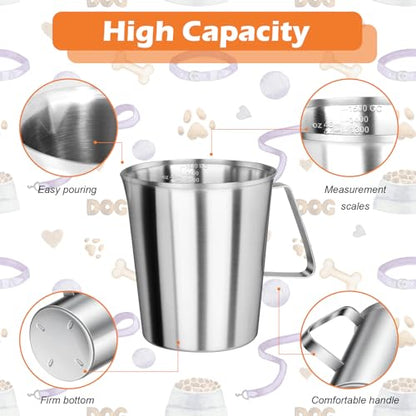 6 Cup Dog Food Scoop 304 Stainless Steel Dog Food Measuring Cups for Cat or Bird Pet Foods, Injection Molded and Dishwasher Safe (6 Cup) - size: 6 Cup