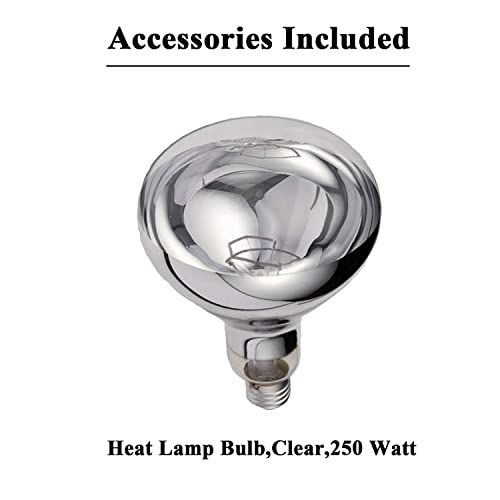 Hanging Food Heat Lamp Infrared Food Warmer Fry Heating Light 250W with Retractable Cord (Hanging,Dia 29cm(Silver)) - size: Hanging,Dia 29cm(Silver)