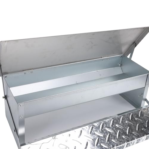 Rengue Automatic Treadle Poultry Feeder Treadle Chicken Feeder Auto Poultry Stainless Steel Rat Proof Rain Large Capacity for Chicken Duck Farming
