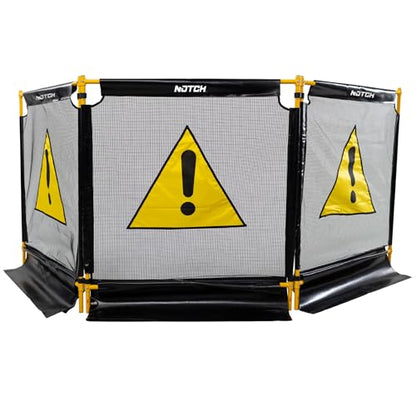 Notch Tri-Guard II Heavy-Duty Nylon Coated Durable 3-Section Debris Containment Mesh Barrier (100075) - color: Grey/Yellow Tri Guard II (100075)