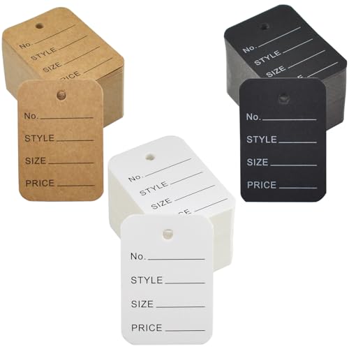 1000pcs 1.97" x 1.38" Price Tags - 3 Colors, Small Size Clothing & Jewelry Tags for Marking Gifts & Bags - color: 3 Colors