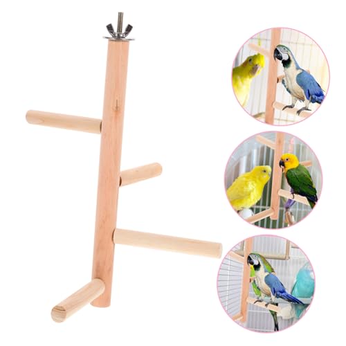 Natural Bird Perch Stand for Parakeets and Parrots Chewable Toy Platform for Bird Cages Easy to Install Safe and Perch Accessory