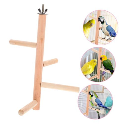 Natural Bird Perch Stand for Parakeets and Parrots Chewable Toy Platform for Bird Cages Easy to Install Safe and Perch Accessory