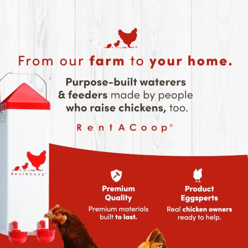 RentACoop High Rise Chicken Waterer and Feeder Set - 10lbs/2 Gal