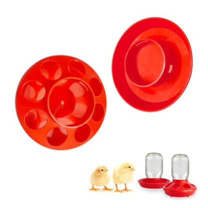 No Drown Screw-On Chick Waterer and Feeder Base Quail & Chick Compatible with 1 Little Pint Threaded Neck Bottle（Bottle not Included
