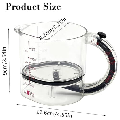 4-in-1 Adjustable Measuring Cup, Multi Measurings Cube Cups for Cooking and Baking with Oz/Ml Dual Markings, Scraper-Style Seal Base, Space-Saving Easy to Clean