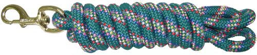 Hamilton Poly Lead with Bolt Snap, Teal Blue Confetti Pattern, 5/8" Thick x 10' Long - color: Confetti Teal
