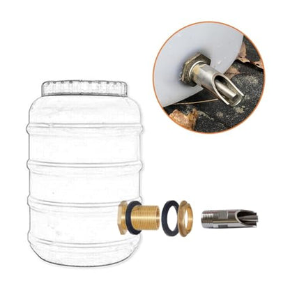 Joywayus 10PCS 1/2 Stainless Steel Automatic Pig Nipple Water Drinker Feeder Waterer + 10PCS 1/2 Female to 3/4 Male Brass Water Tank Connector Bulkhead Fitting Kit for Sows Piglets Drinking