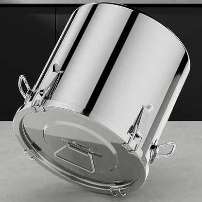 Large Stainless Steel food Storage Containers,5.5Gallon/21Liter Airtight Stainless Steel Bucket With lids,710 OZ Flour Storage Container,Metal Airtight Canister for Rice,Coffee Bean,Dog Food - size: 21Liter