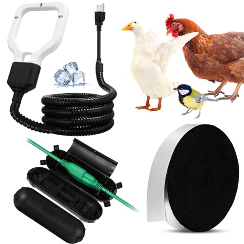 Relaxweex 150w/250w/500w Livestock Water Heater De-icer, Submersible Cast Aluminum Utility Heated for Farm Poultry Water Trough, Tank, Bird Bath, Chicken Coop with Thermostat for Winter(White,500w) - color: White